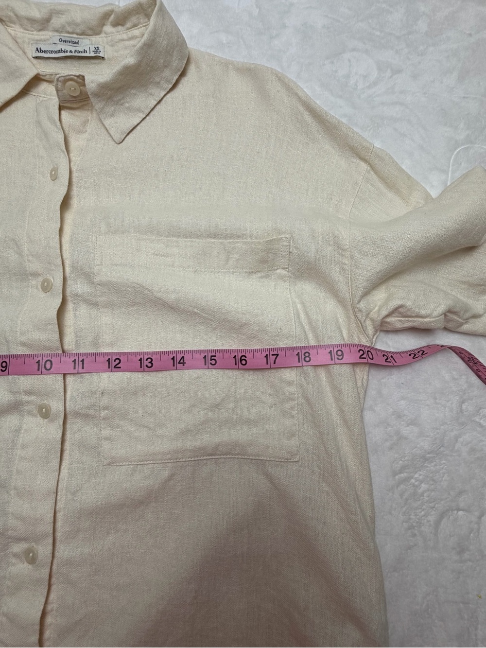 Abercrombie & Fitch Oversized Linen Blend Button Front Shirt XS Euro Travel - Picture 8 of 12